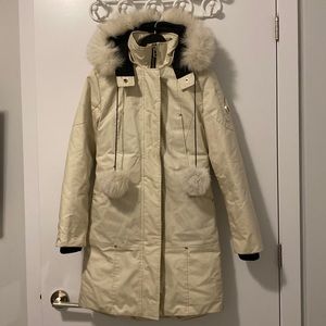 XS Moose knuckle long winter parka in cream